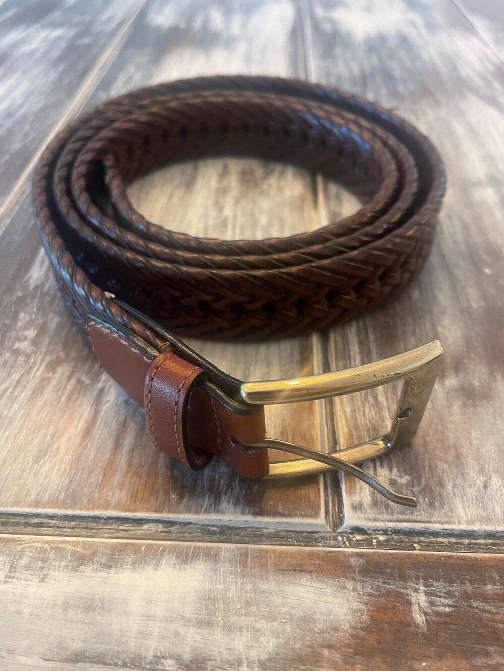Leather Tab Bonded Lacing Size 52” Braided Belt 17BK0402